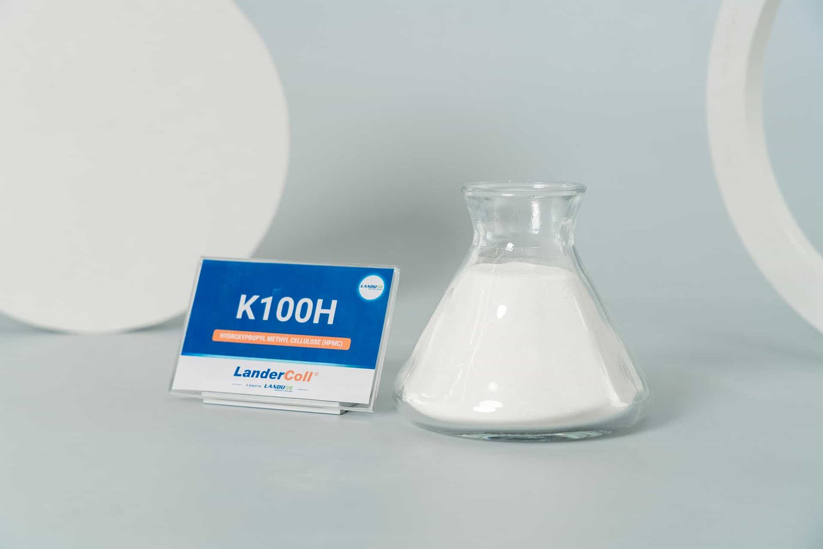 LANDERCOLL HPMC K100H grade sample used as a construction cellulose ether reference