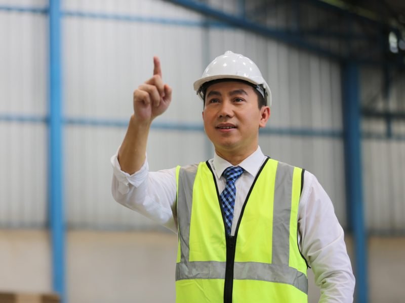 Site engineer on a construction site